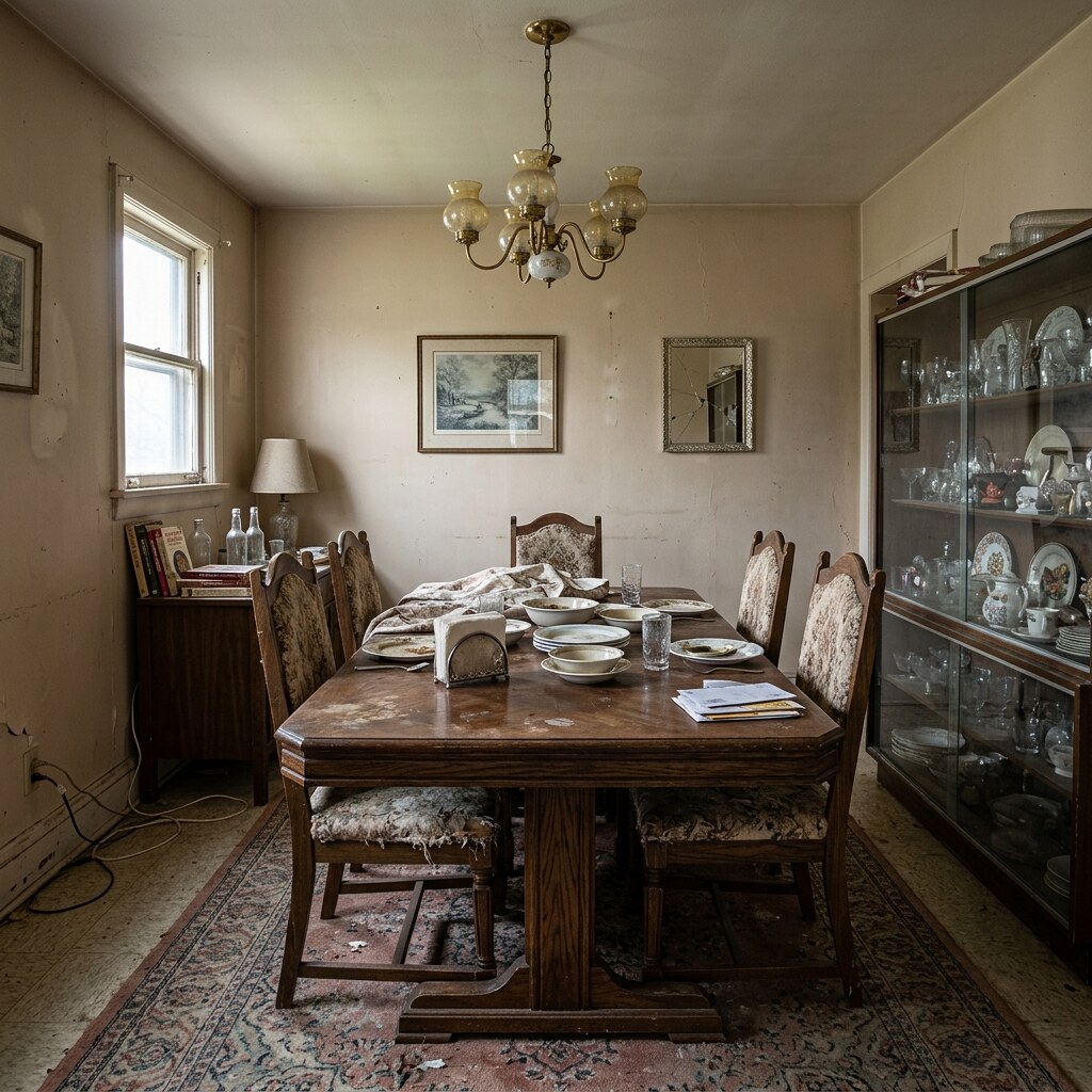 Dining room before AI redesign