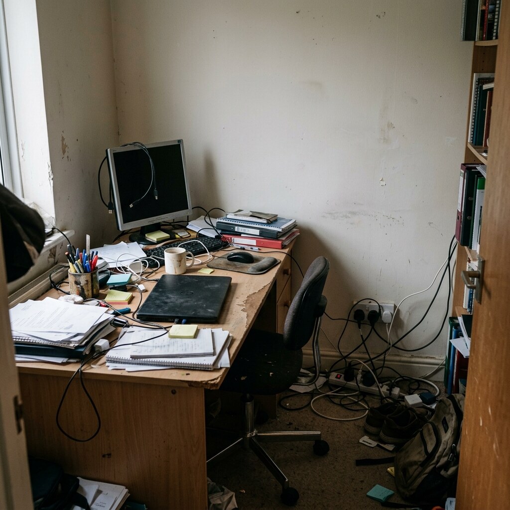 Home office before AI redesign