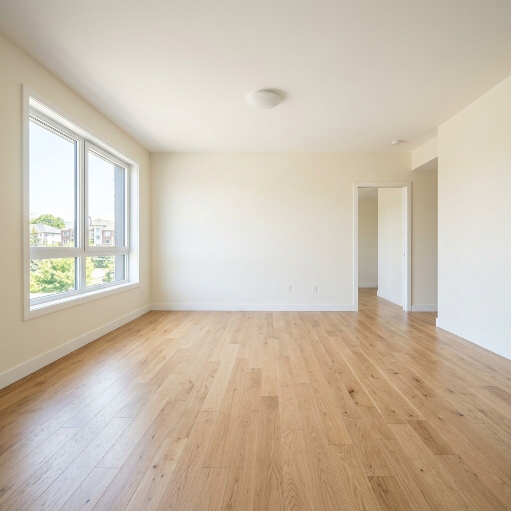 Empty unfurnished room before virtual staging